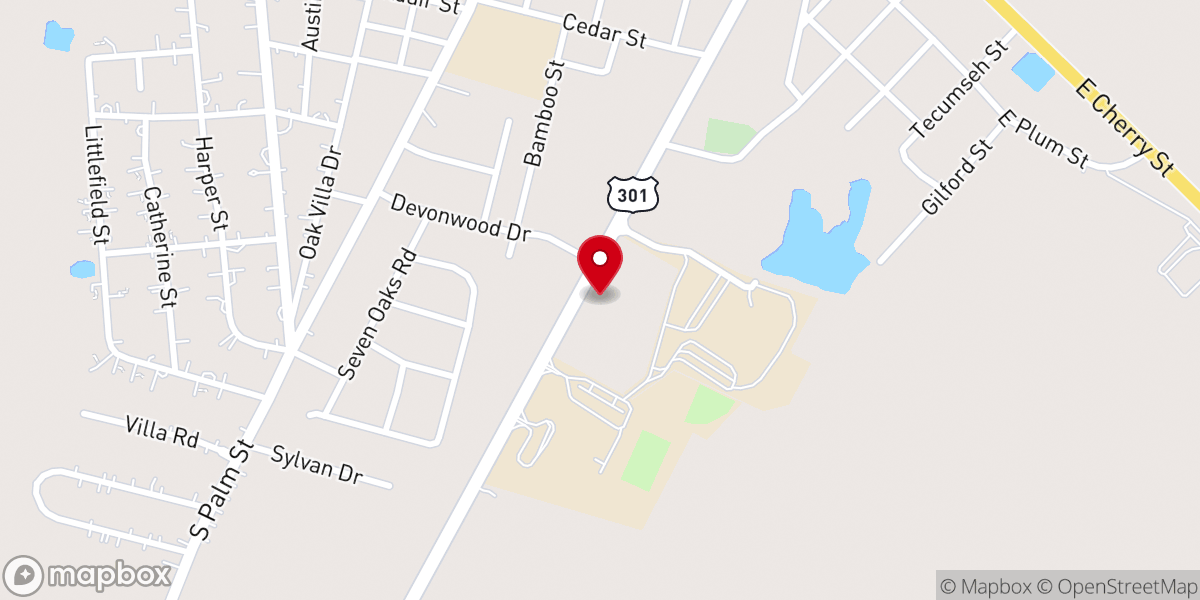 Map showing location of Church of God of Prophecy