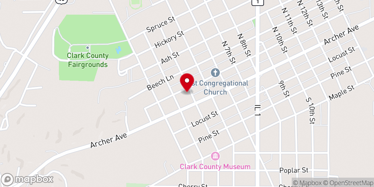 Map showing location of Marshall Full Gospel Church