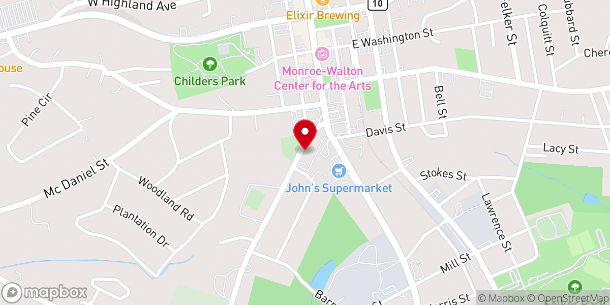 Map showing location of Monroe First Church