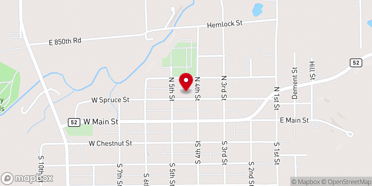 Map showing location of Mound City Church
