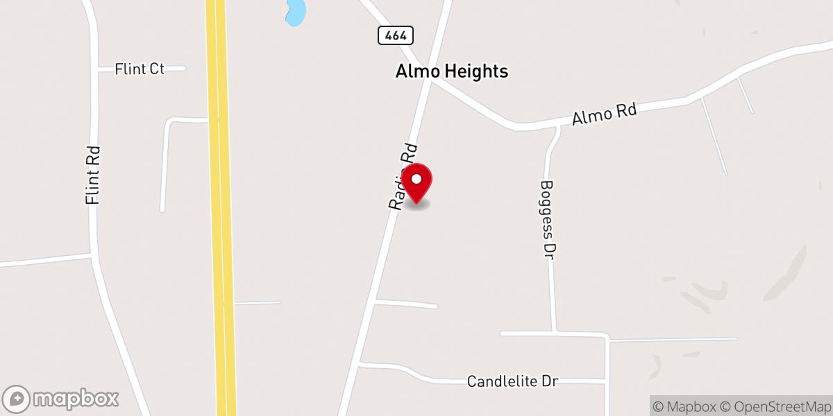 Map showing location of Northside Baptist Church