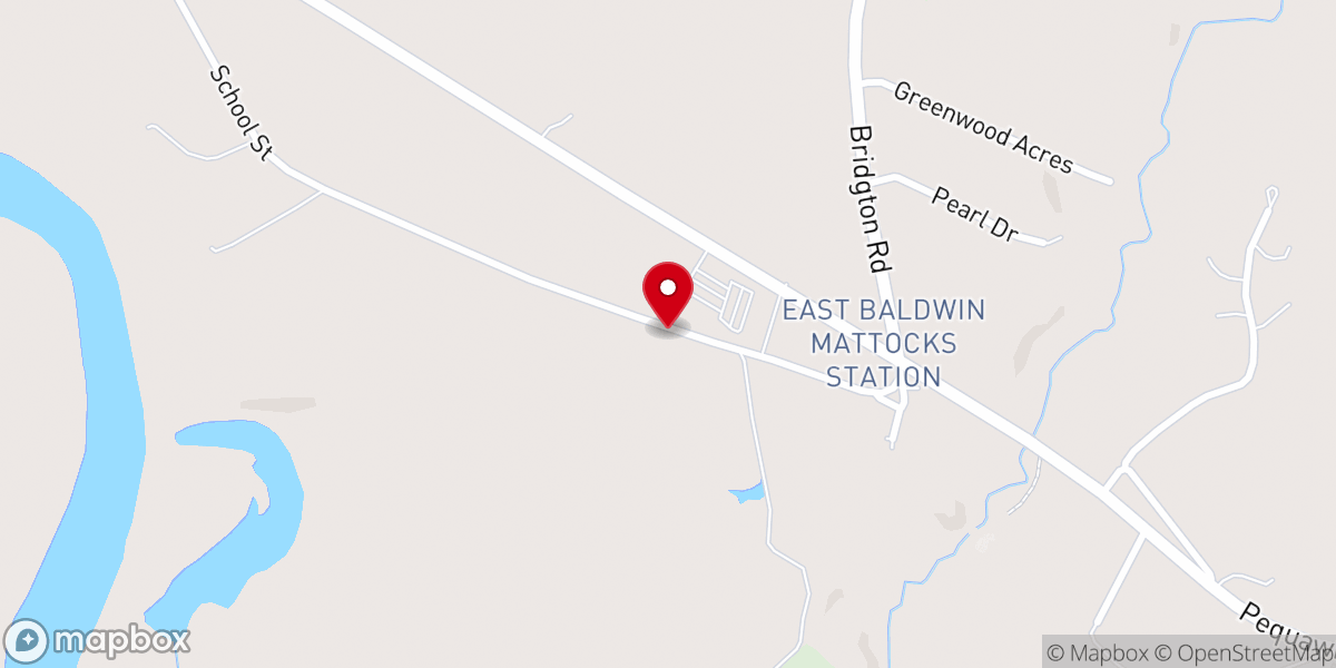 Map showing location of First Congregational Church of East Baldwin