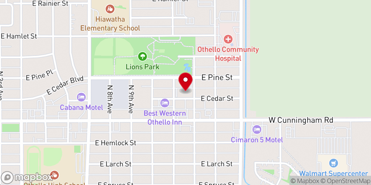 Map showing location of Emmanuel Church Othello