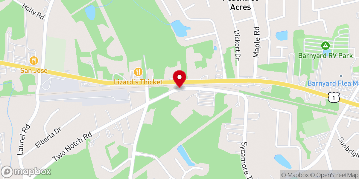 Map showing location of Willow Ridge Church