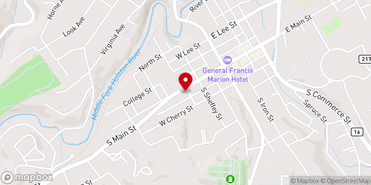 Map showing location of Ebenezer Lutheran Church