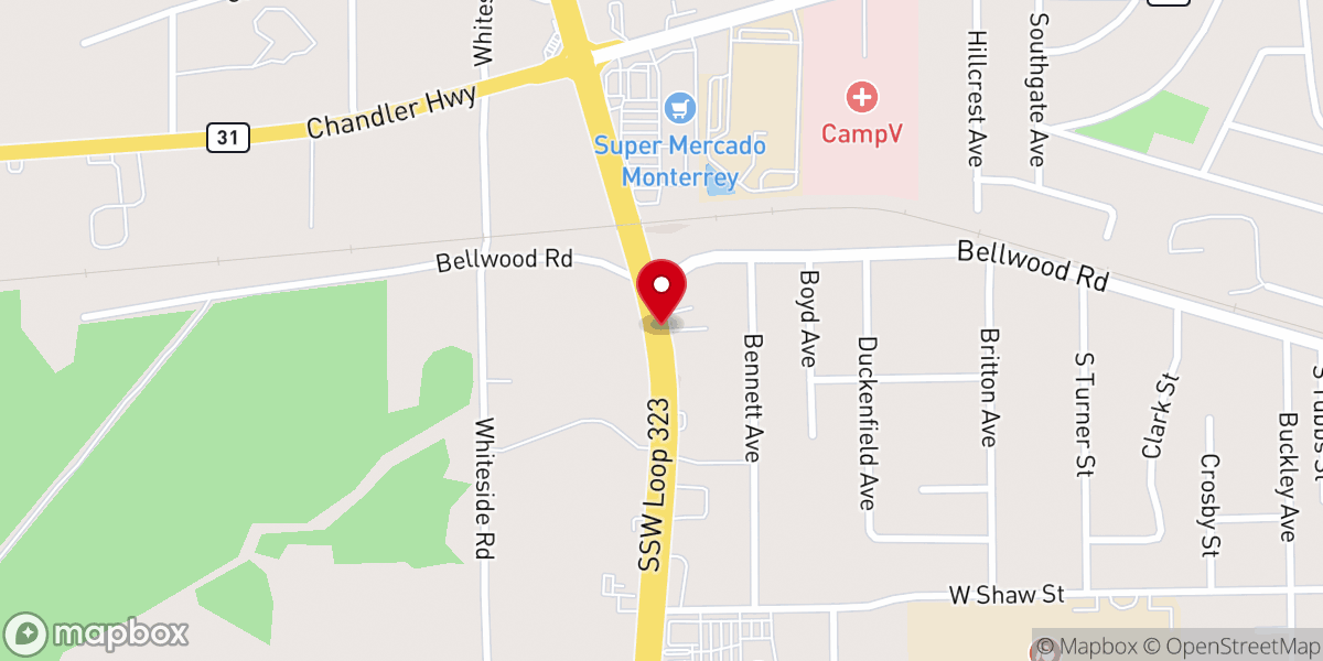 Map showing location of Tyler Tabernacle Upc E. 5th St.Tyler Tx.