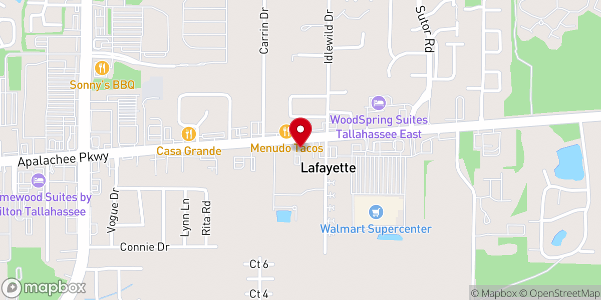 Map showing location of Gospel Light Baptist Church