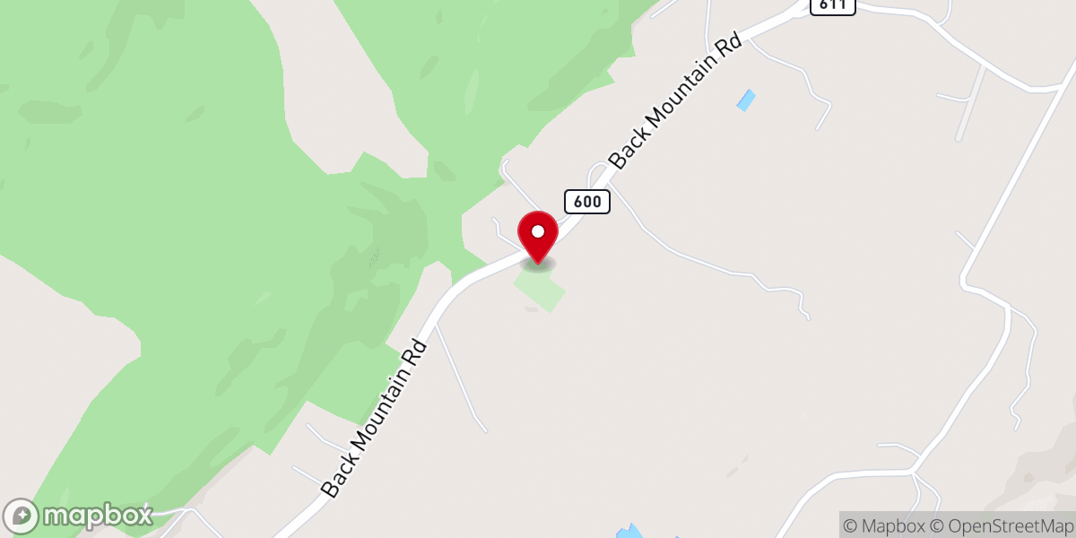 Map showing location of St. John's Lutheran Church