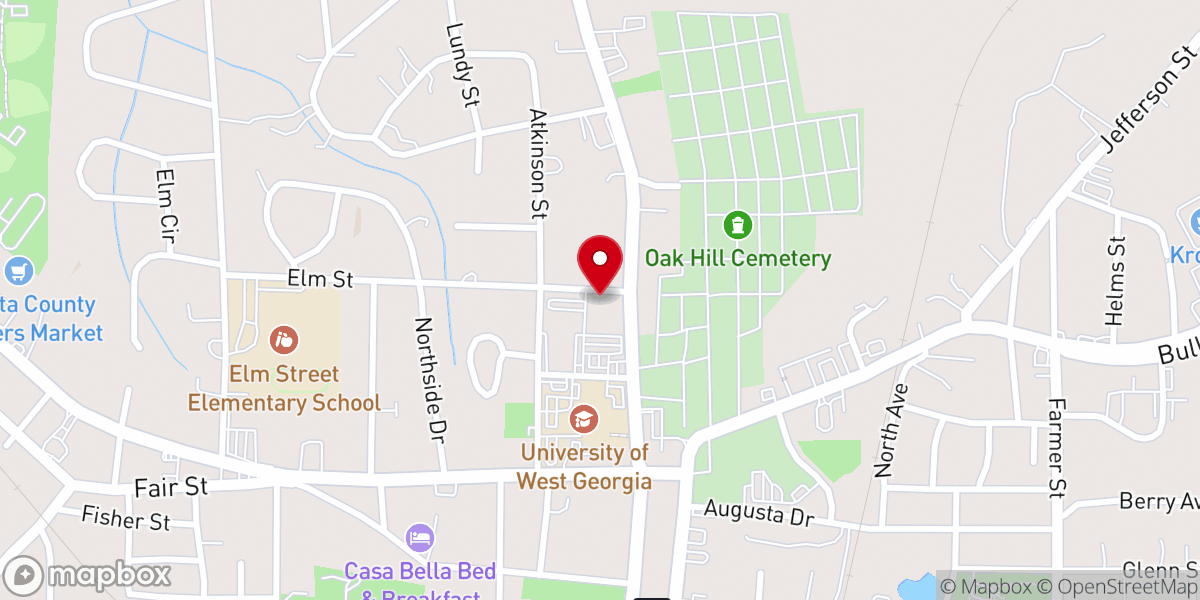 Map showing location of First Christian Church
