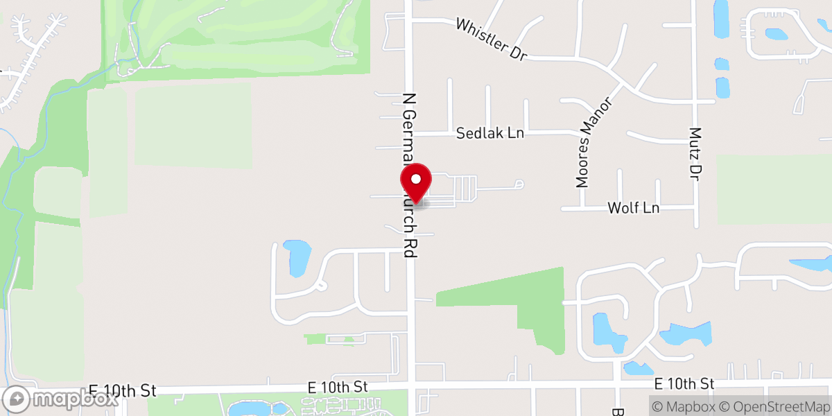 Map showing location of Heather Hills Baptist Church