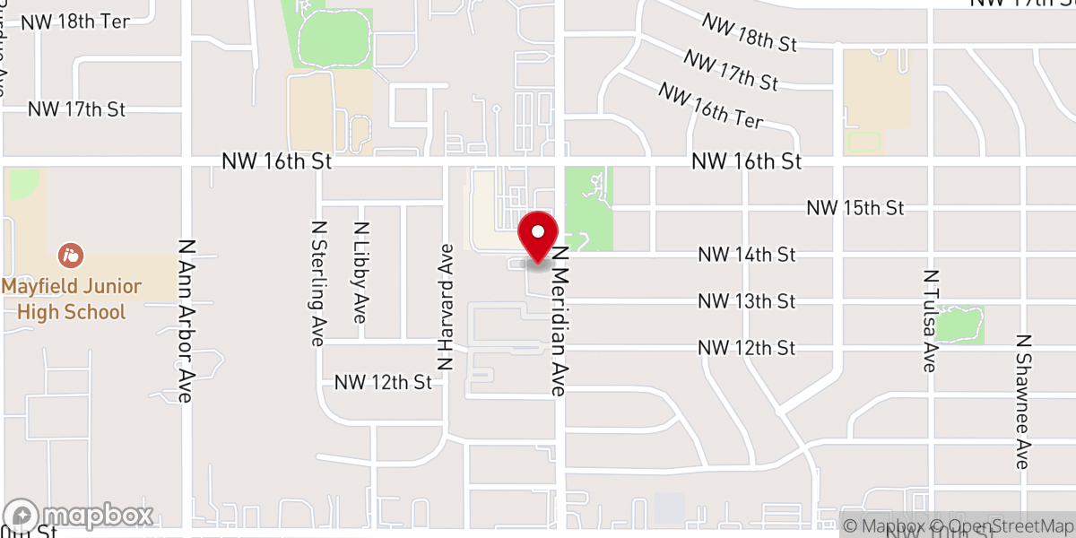 Map showing location of Meridian Avenue Baptist Church