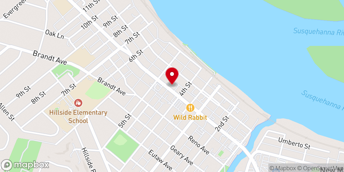 Map showing location of Trinity Church of New Cumberland (Trinity on Bridge)