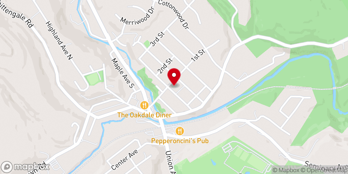 Map showing location of Oakdale UP Church