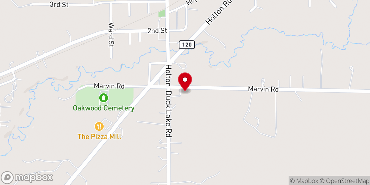 Map showing location of Holton Lutheran Church - ELS