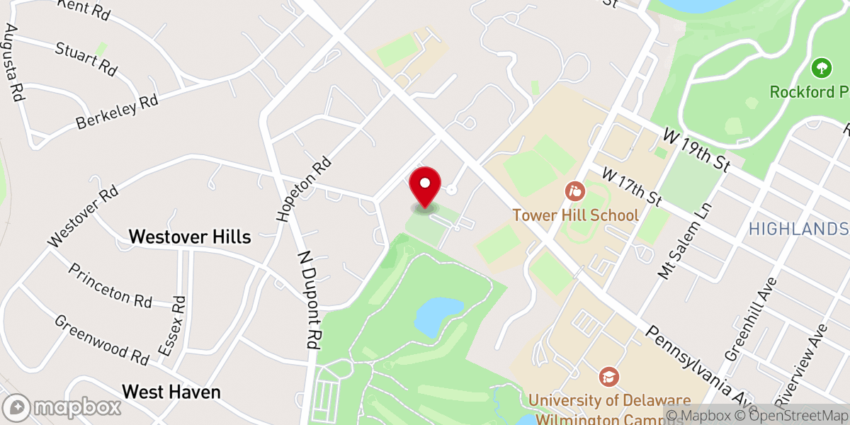 Map showing location of Green Hill Presbyterian Church