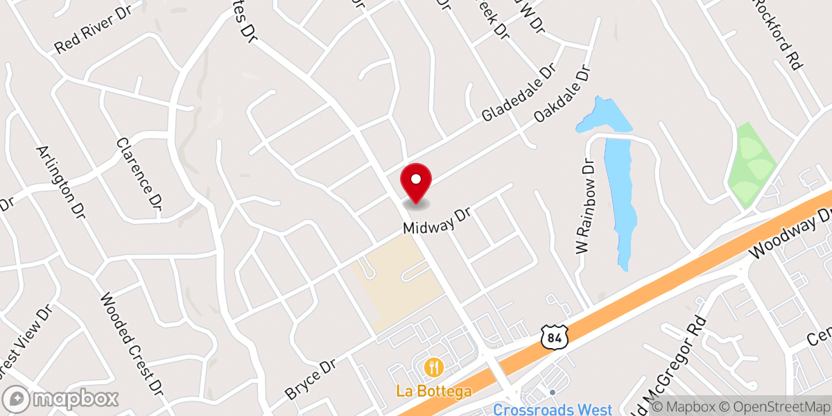 Map showing location of Crossroads Fellowship
