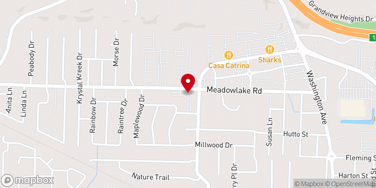 Map showing location of Meadow Lake Church