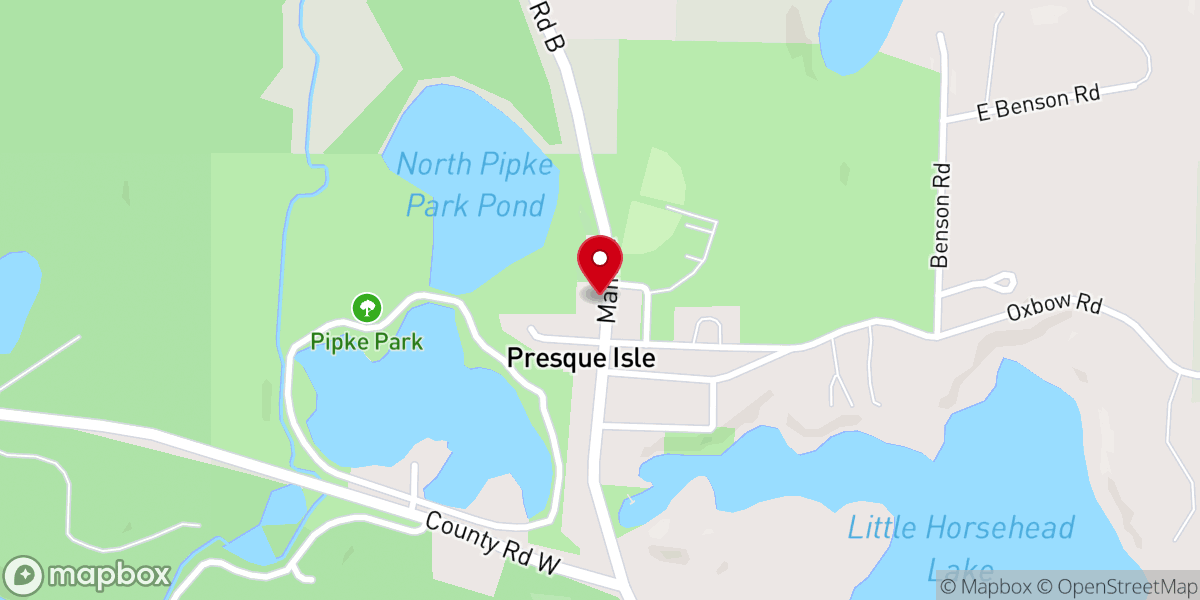 Map showing location of Presque Isle Chamber of Commerce