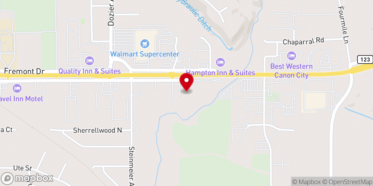 Map showing location of Cañon City Seventh-day Adventist Church