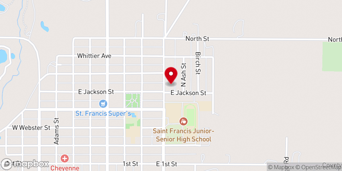 Map showing location of Peace Lutheran Church