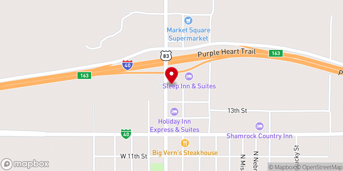 Map showing location of Westside Church of Christ