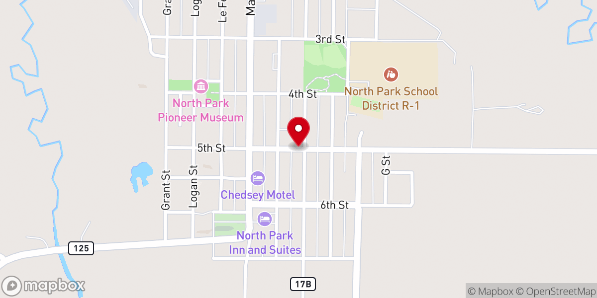 Map showing location of North Park Baptist Church