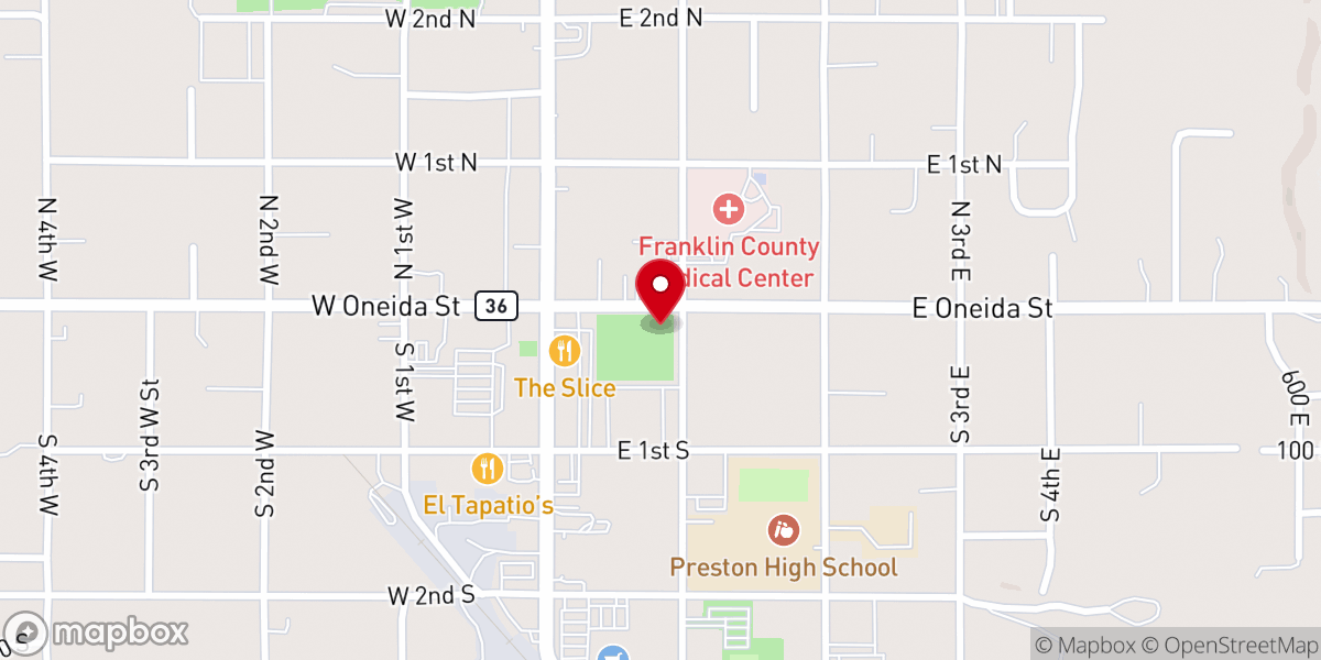 Map showing location of Oneida Stake Academy
