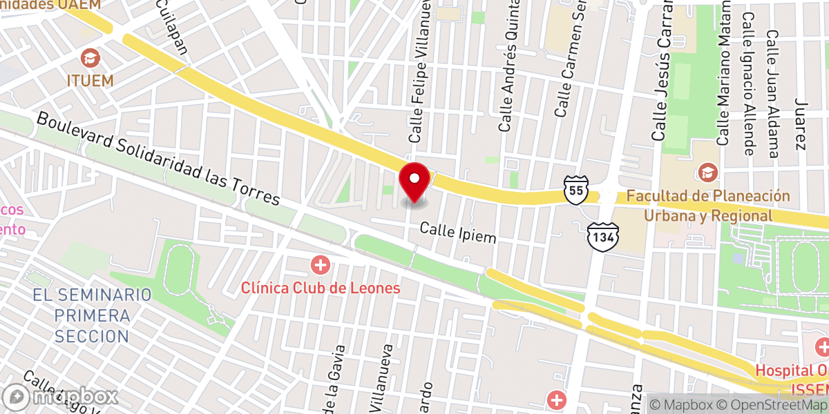 Map showing location of Templo Bethel ICIAR