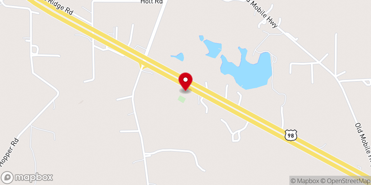 Map showing location of Hillcrest Missionary Baptist Church