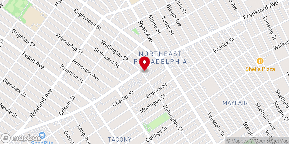 Map showing location of Philadelphia New Testament Church