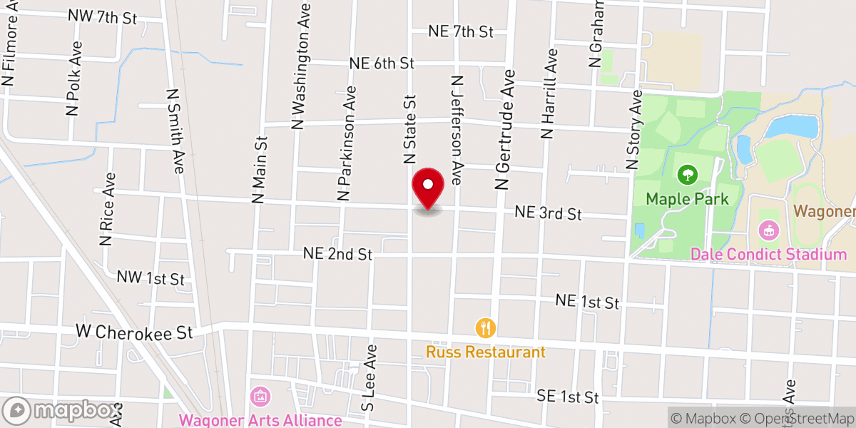 Map showing location of First Baptist Church Annex