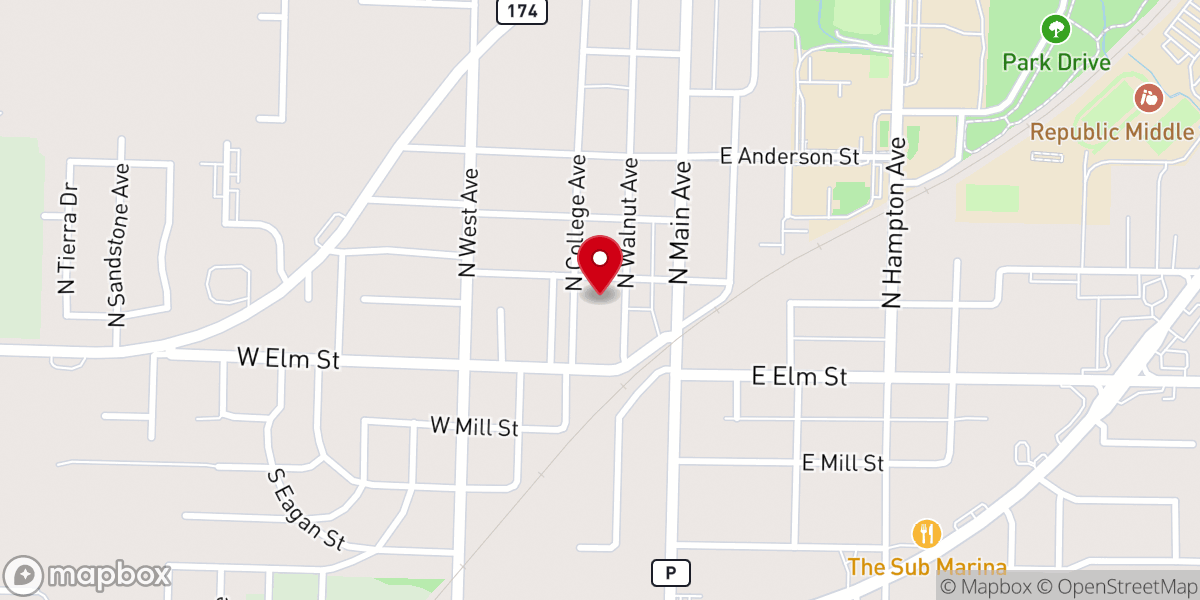 Map showing location of Hood United Methodist Church