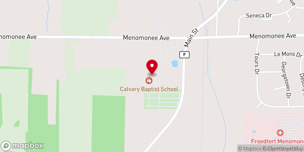 Map showing location of Calvary Baptist Church