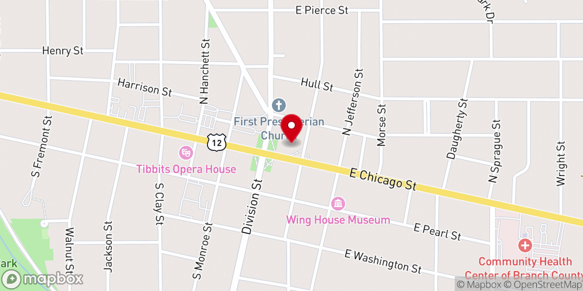 Map showing location of St Marks Episcopal Church