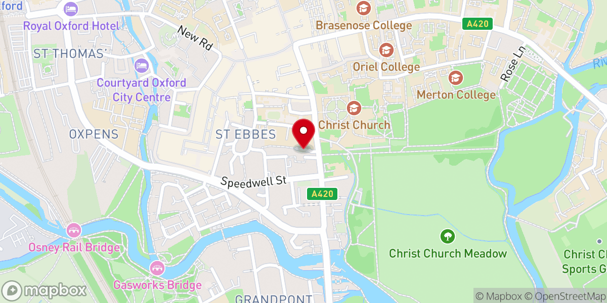 Map showing location of Oxford University Catholic Chaplaincy