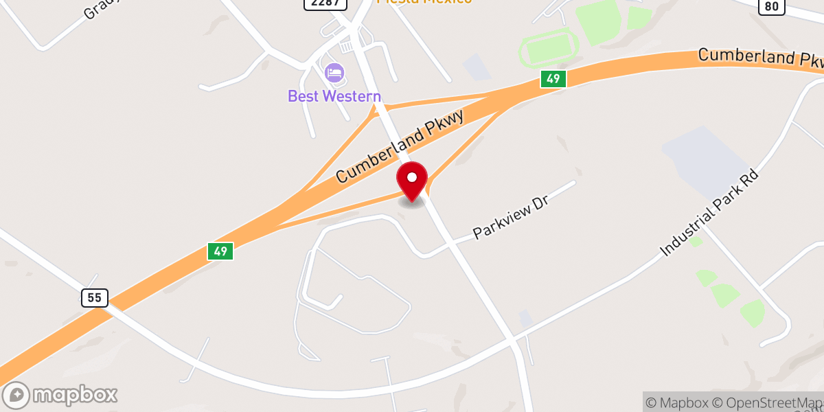 Map showing location of Church of the Nazarene