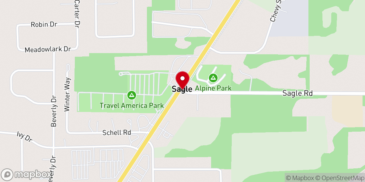 Map showing location of Sagle