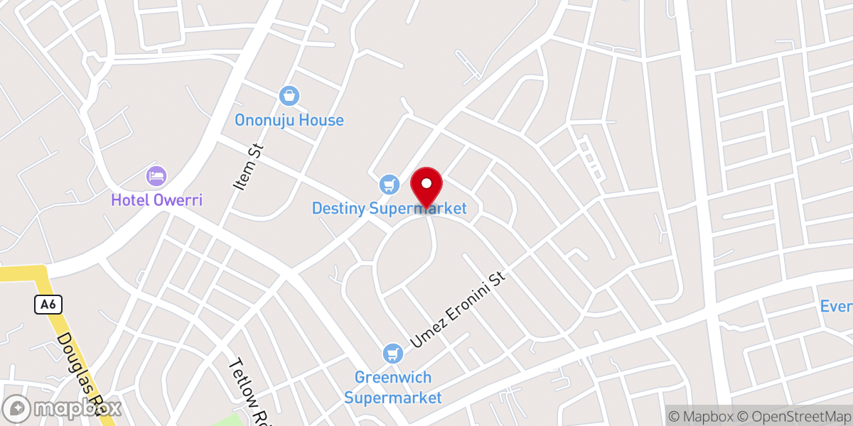 Map showing location of Christ Ascension Anglican Church, Ekwema Hill