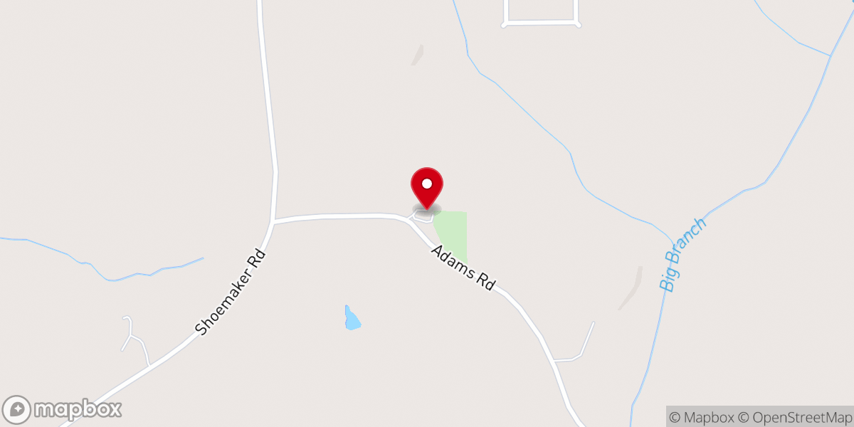 Map showing location of New Harmony C.M.E Church