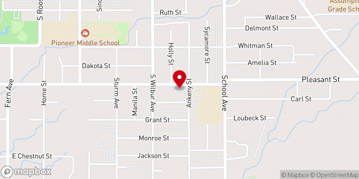 Map showing location of Grace United Methodist Church