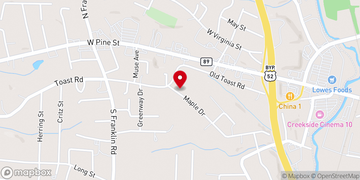 Map showing location of Old Hollow Primitive Baptist Church