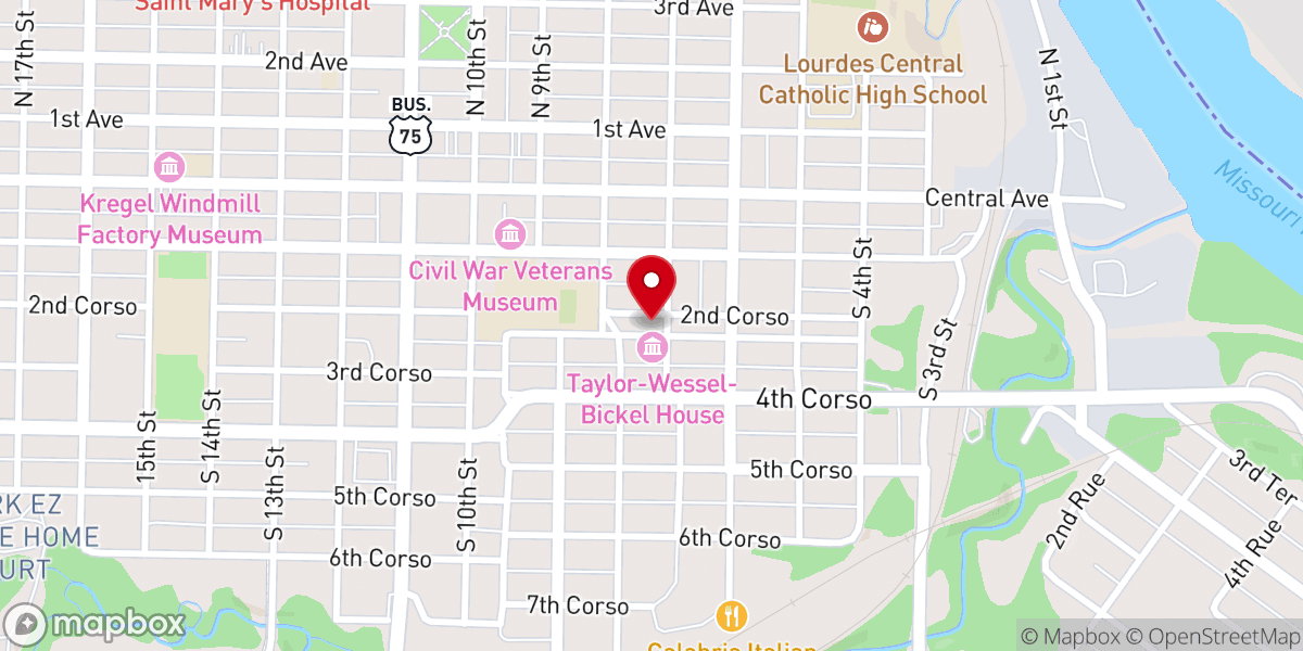 Map showing location of First Baptist Church