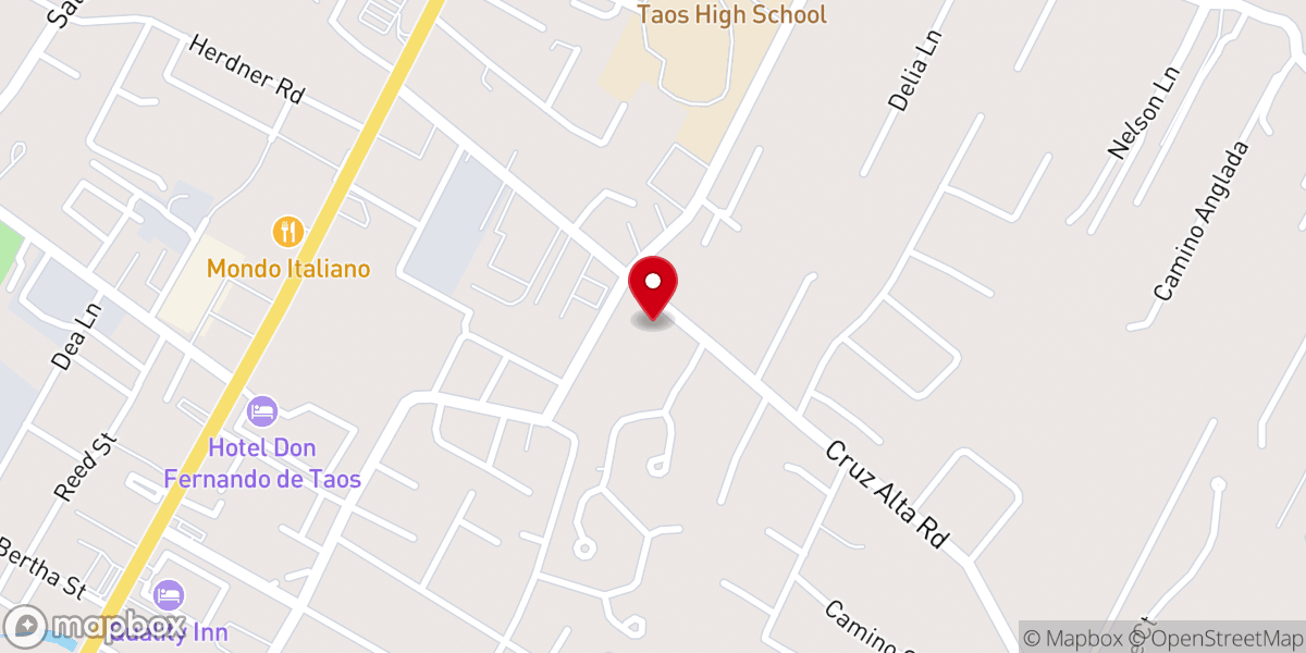 Map showing location of Taos Bilingual Seventh-day Adventist Church