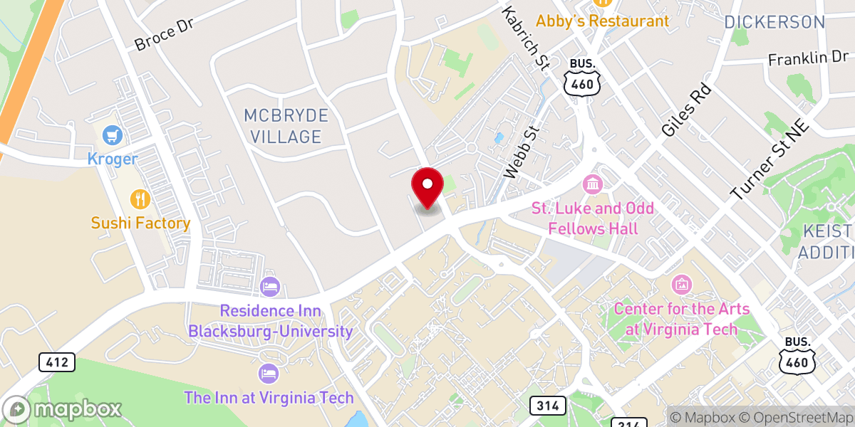 Map showing location of Luther Memorial Lutheran Church