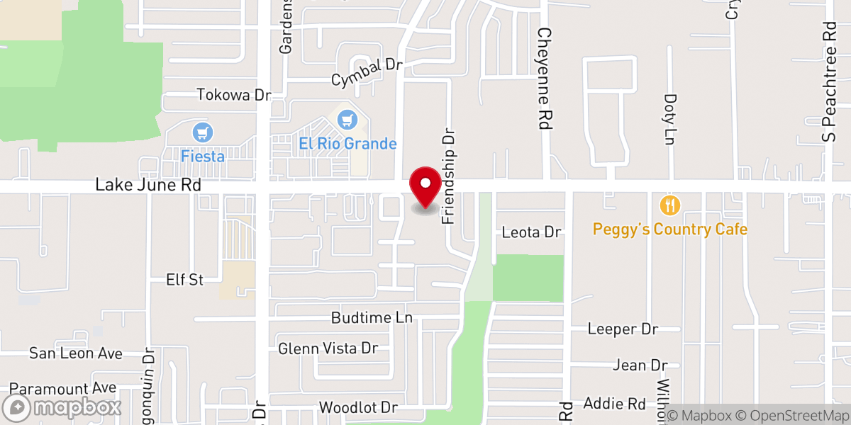 Map showing location of Lake June Baptist Church