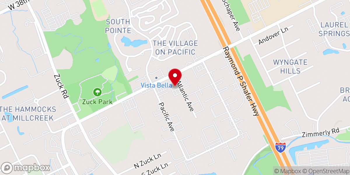 Map showing location of Erie Church of Christ