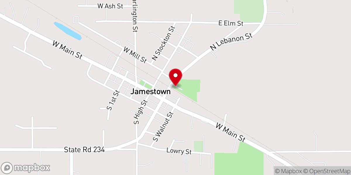 Map showing location of New Hope Baptist Church