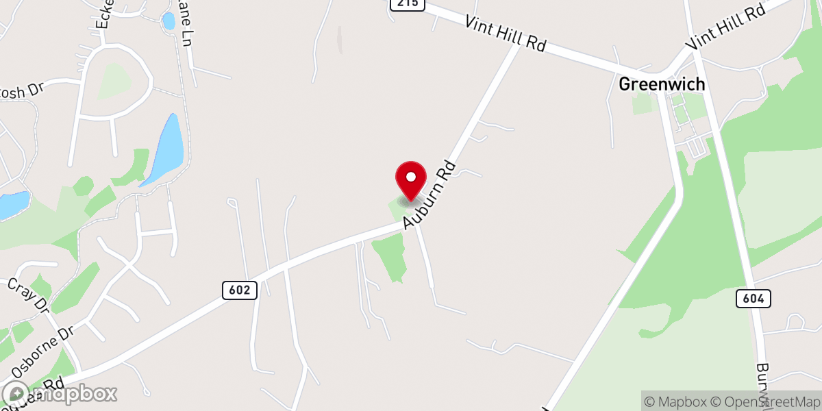 Map showing location of Oak Dale Baptist Church