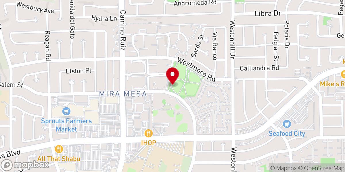Map showing location of Christ Community Church of San Diego Inc