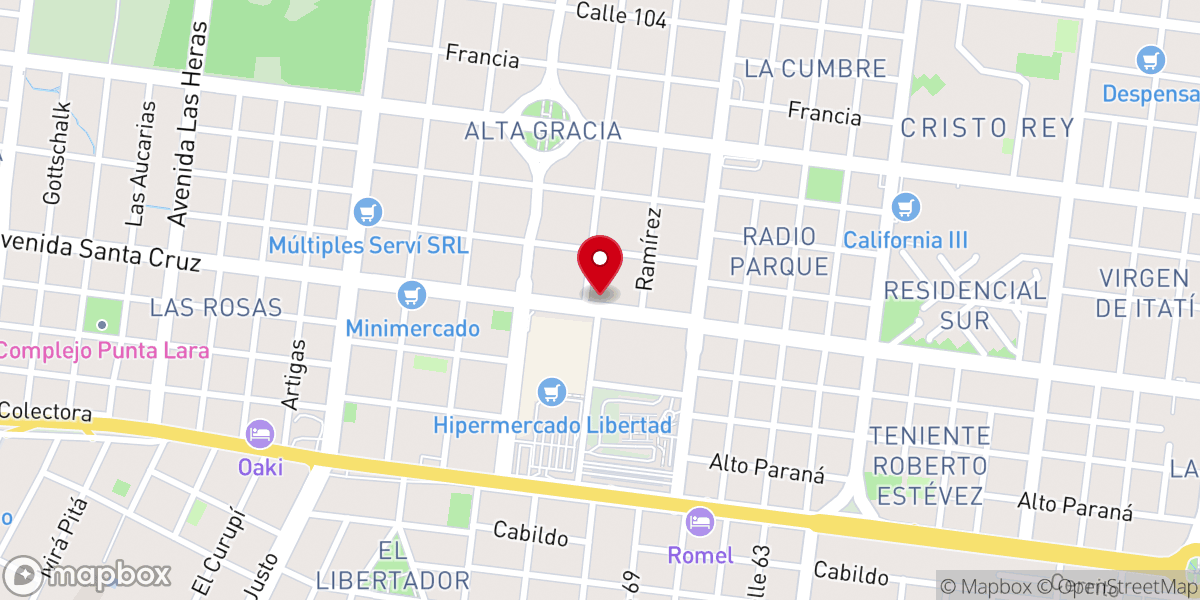 Map showing location of Capilla de Adoración Perpetua